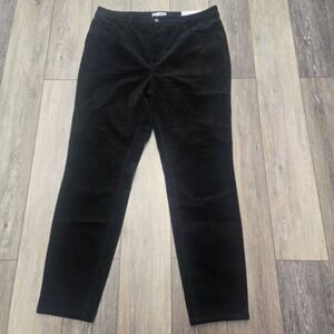 NWT Loft The Skinny curvy fit black corduroy pants sz 33 petite curvy high wale
